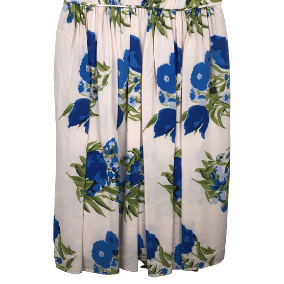 Boden Serena Fit & Flare Dress Flowy Pink Blue Floral V-Neck Lined Sz US 4 UK 8 - Picture 6 of 15